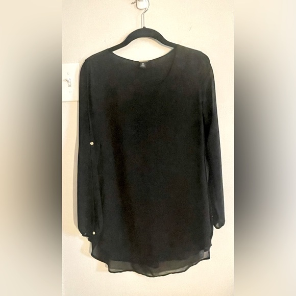 Chico’s Black Label Open Sleeve Tunic, Black, Sz 00 (Fits a Regular Size 4) - Picture 4 of 6
